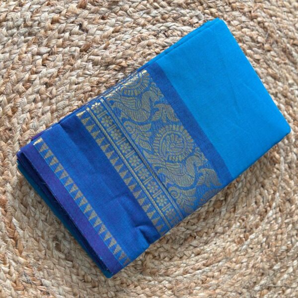 Classic Chettinad Handloom Cotton Saree with Contrast Border