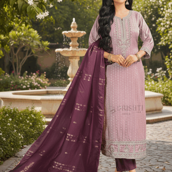Exentis Festive Collection: Mauve Shimmer Salwar Suit